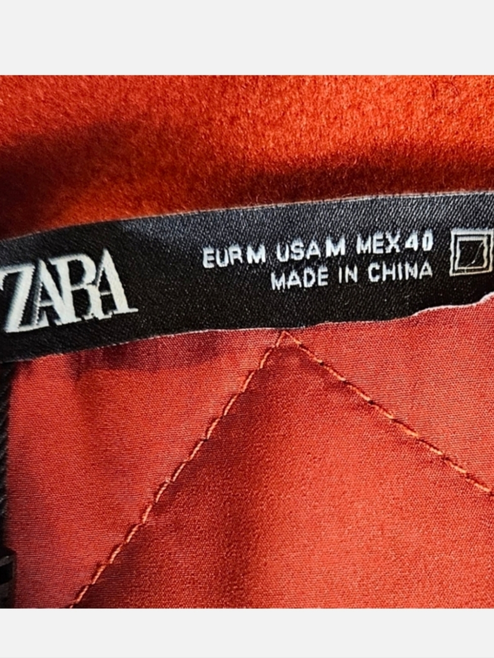 Zara Alpine Valley Varsity Jacket Red Ski Patch Wool Blend M - Picture 10 of 11